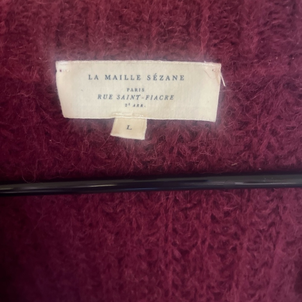 Sezane Emile cardigan in burgundy - Picture 4 of 4